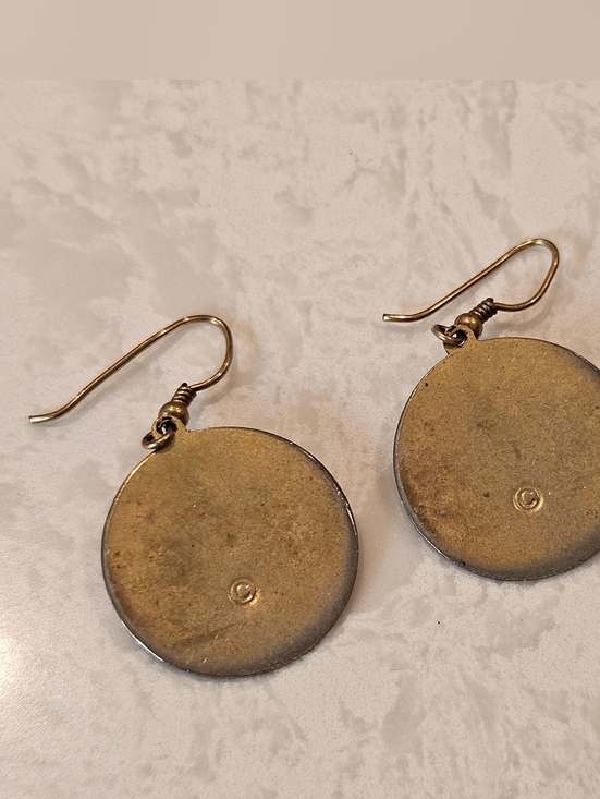 Cloisonne Floral Earrings - Picture 2 of 3